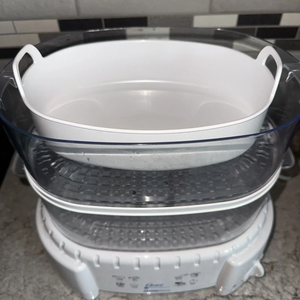 Sunbeam Oster Instant Steam 4711 Food Rice Steamer 2 Tier 6 Quart Clean Works